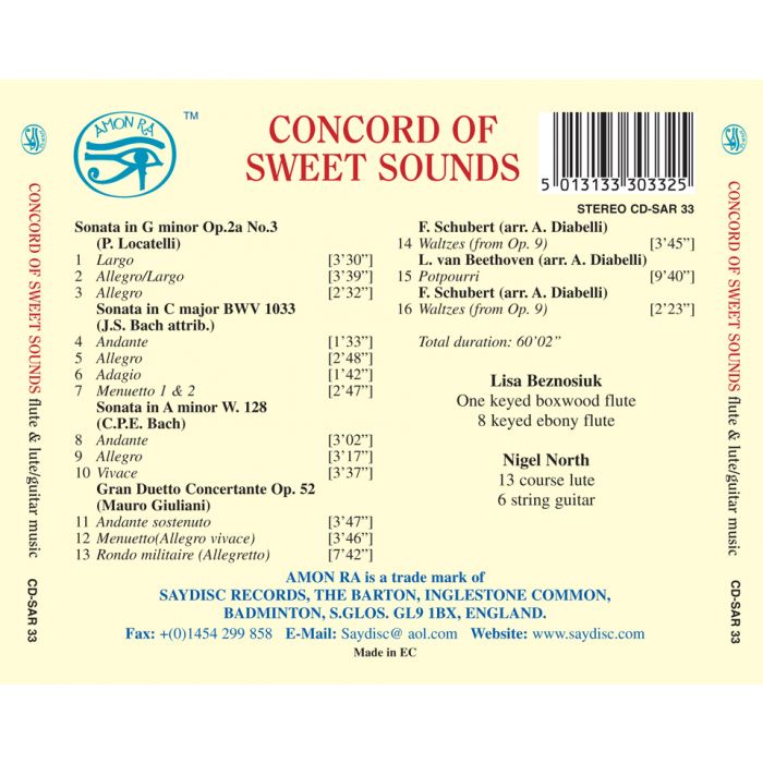 Concord of Sweet Sounds - Lisa Beznosiuk, Nigel North