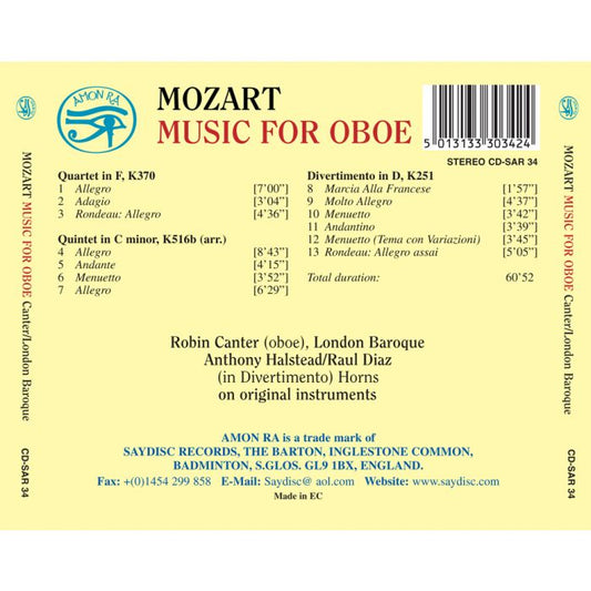 Mozart: Music for Oboe - Canter, London Baroque