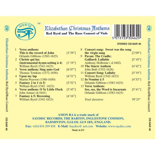 Elizabethan Christmas Anthems - Red Byrd and The Rose Consort of Viols