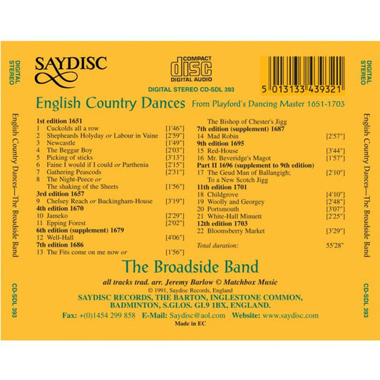 English Country Dances (from Playford's Dancing Master): The Broadside Band