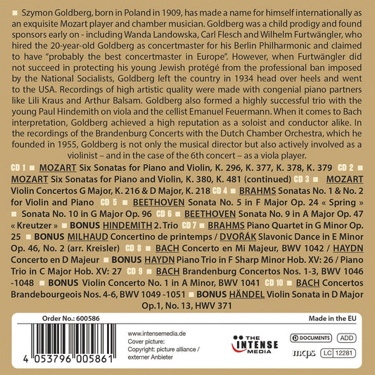 Szymon Goldberg: Milestones of a Violin Legend (10 CDs)