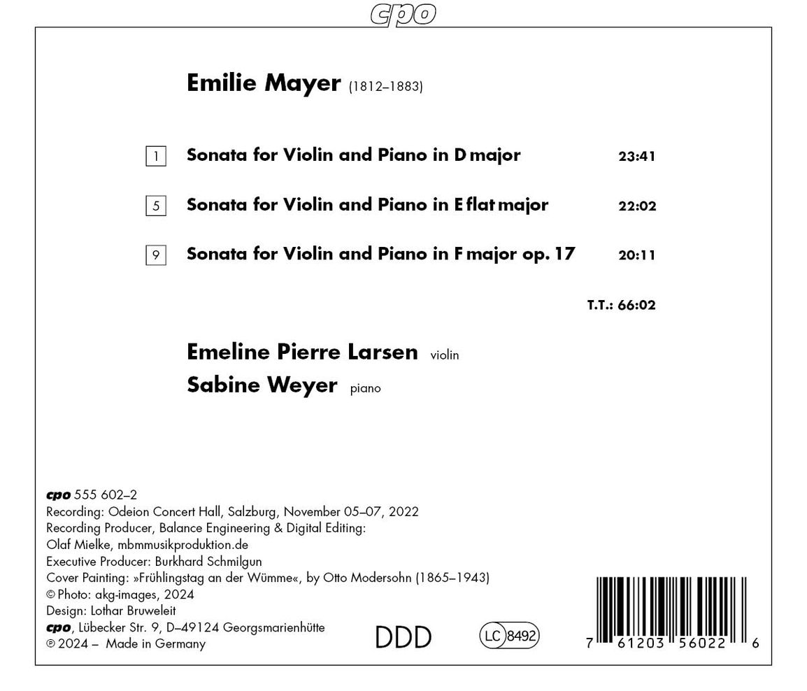 Mayer: Three Violin Sonatas
