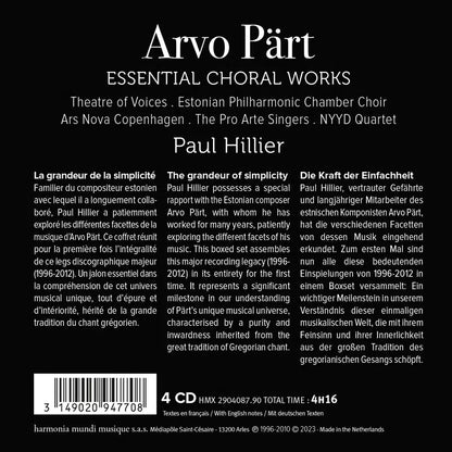 Pärt: Essential Choral Works - Paul Hillier (4 CDs)