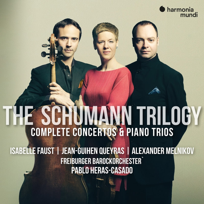 SCHUMANN: Complete Concertos & Piano Trios - Isabelle Faust, Jean-Guihen Queyras, Alexander Melnikov, Freiburger Barockorchester, Pablo Heras-Casado  (3 CDs + Blu-ray)