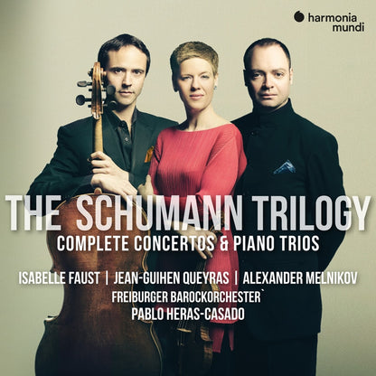 SCHUMANN: Complete Concertos & Piano Trios - Isabelle Faust, Jean-Guihen Queyras, Alexander Melnikov, Freiburger Barockorchester, Pablo Heras-Casado  (3 CDs + Blu-ray)