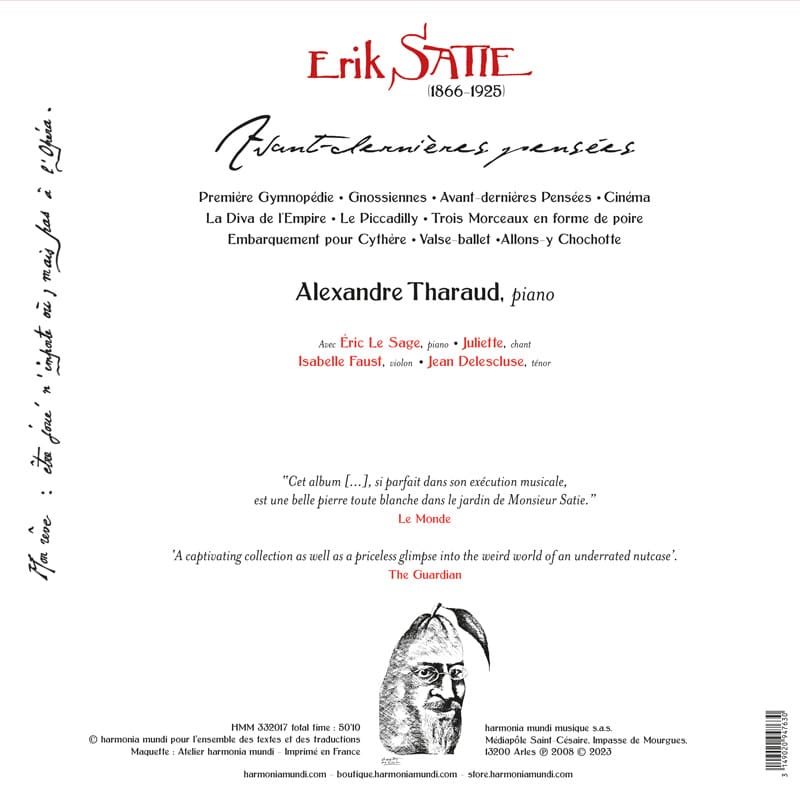 Satie: Avant-dernieres Pensees (Gymnopédies, Gnossiennes, etc. Mélodies) - Alexander Theraud (Vinyl LP)