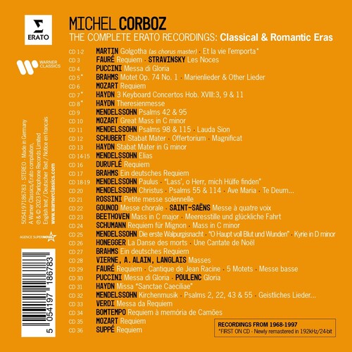 MICHEL CORBOZ: Complete Erato Recordings - Classical & Romantic (36 CDS)
