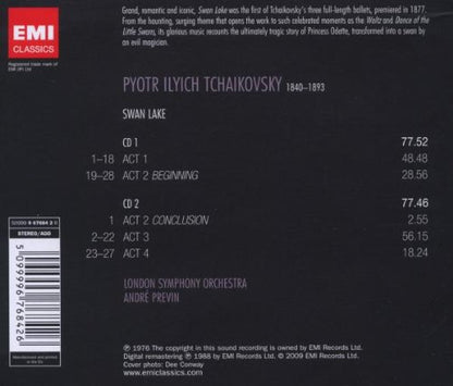 TCHAIKOVSKY: SWAN LAKE - ANDRE PREVIN, LONDON SYMPHONY ORCHESTRA (2 CDS)