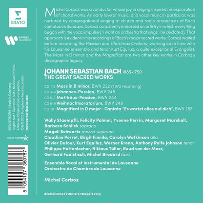 BACH: SACRED CHORAL MUSIC - MICHEL CORBOZ (10 CDS)