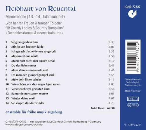 VON REUENTHAL: "Of Courtly Ladies and Country Bumpkins" - ensemble für frühe musik augsburg