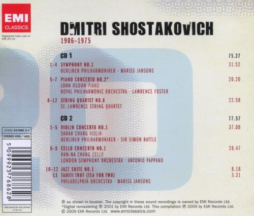 Shostakovich: Symphony No. 1; Piano, Violin & Cello Concertos, Jazz Suite, Tea for Two (2 CDs)