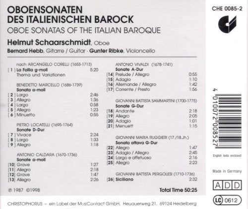 OBOE SONATAS OF THE ITALIAN BAROQUE: HELMUT SCHAARSCHMIDT