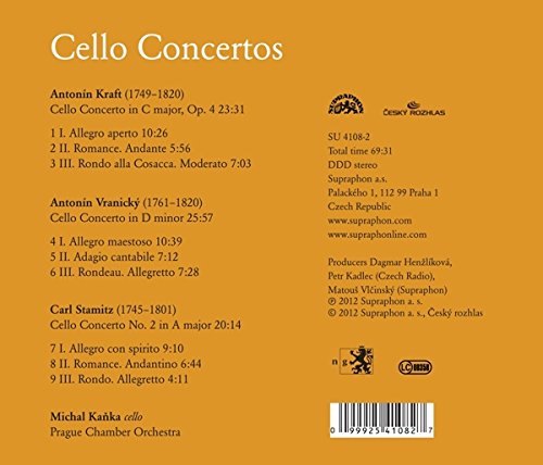 Czech Classical Cello Concertos (KRAFT/VRANICKY/STAMITZ) - Michal Kanka, Prague Chamber Orchestra