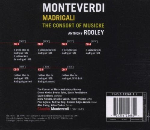 Monteverdi: Madrigali - Anthony Rooley, Consort of Musicke (7 CDs)