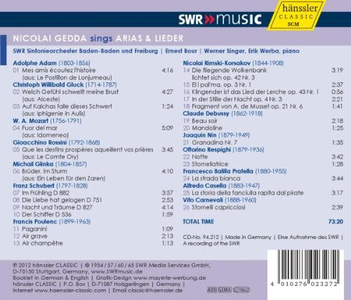 Nicolai Gedda Sings Arias & Lieder - Gedda; Werba,E; Singer,W; SWR Sinfonieorchester