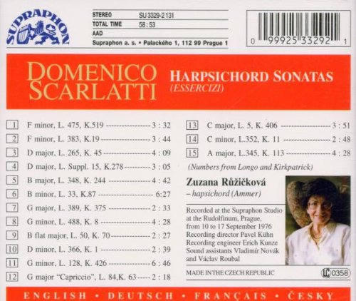 SCARLATTI: Sonatas for Harpsichord - Zuzana Ruzickova