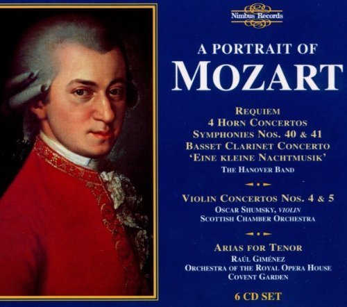 Mozart: A Portrait of Mozart (Requiem; Violin Concertos; Symphonies 40 & 41) - Hanover Band, Royal Opera House Covent Garden Orchestra, Scottish Chamber Orchestra (6 CDs)