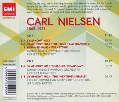 Nielsen: Symphonies 1-4 - Blomstedt, Rattle, Danish Radio Symphony Orchestra, CBSO (2 CDs)