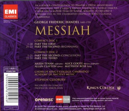 Handel: Messiah - Academy of Ancient Music, Choir of King's College, Cambridge (2 CDs)