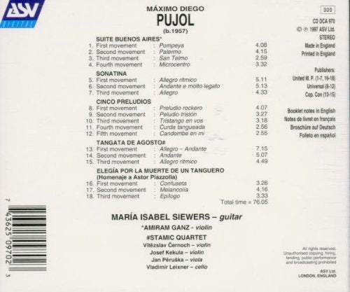 PUJOL: Guitar & Chamber Music - Maria Isabel Siewers, Amiram Ganz, Stamic Quarte