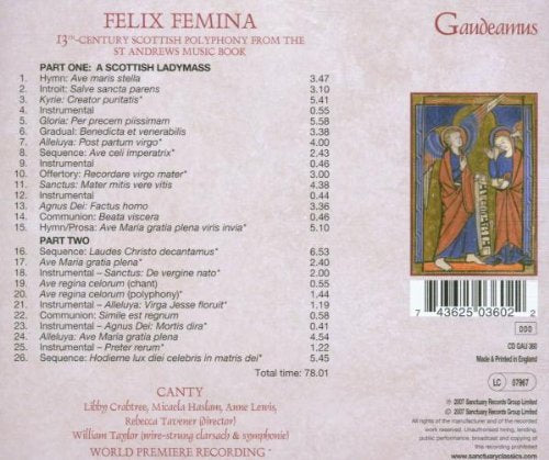 Felix Femina (Scottish Medieval Polyphony): Canty