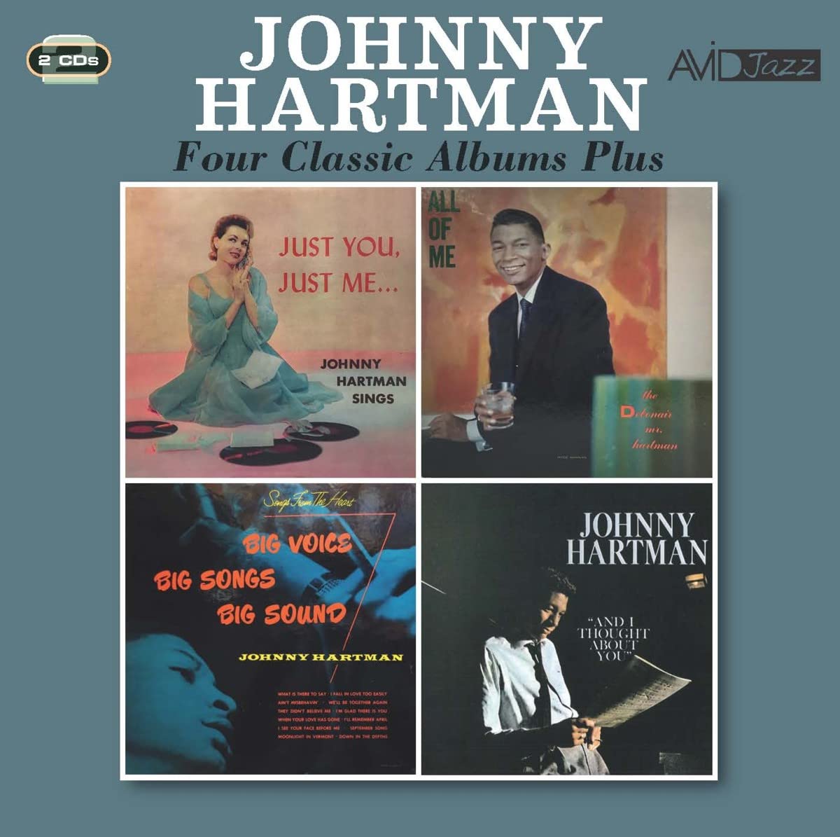 JOHNNY HARTMAN - Four Classic Albums Plus  (Just You, Just Me / All Of Me: The Debonair Mr Hartman / Songs From The Heart / And I Thought About You) (2CD)