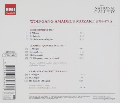 Mozart: Clarinet Concerto & Quintet; Oboe Quartet - MARRINER, GLOVER, LONDON MOZART PLAYERS, CHILINGIRIAN QUARTET