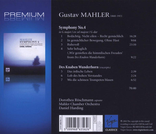 Mahler: Symphony No 4, Des Knaben Wunderhorn (Excerpts) - DANIEL HARDING, MAHLER CHAMBER ORCHESTRA