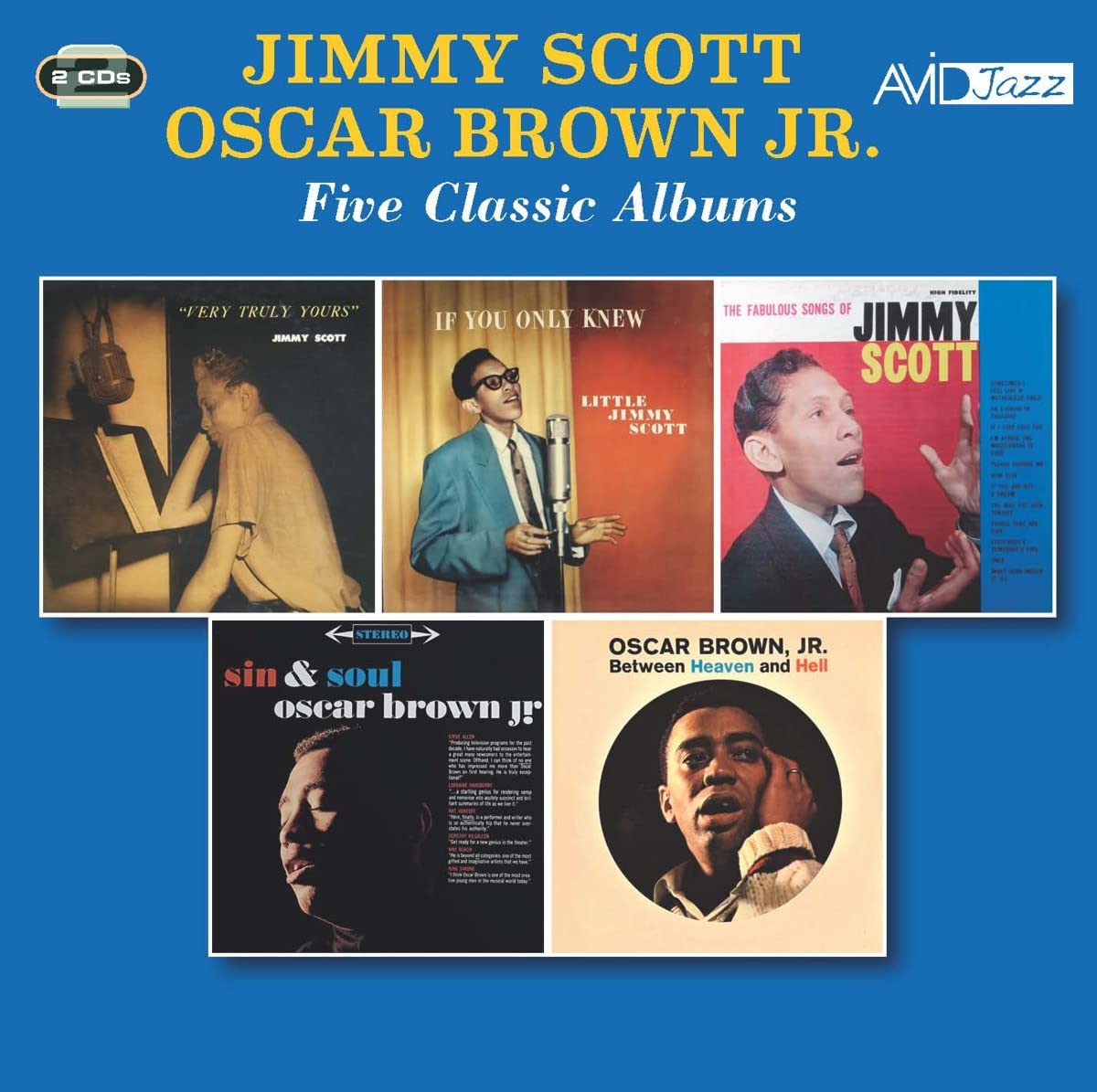 JIMMY SCOTT / OSCAR BROWN JR - Five Classic Albums (Very Truly Yours / If You Only Knew / The Fabulous Songs Of Jimmy Scott / Sin & Soul / Between Heaven & Hell)