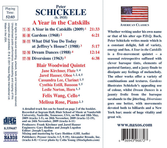 Schickele: A Year in the Catskills - Blair Woodwind Quintet, Felix Wang, Melissa Rose