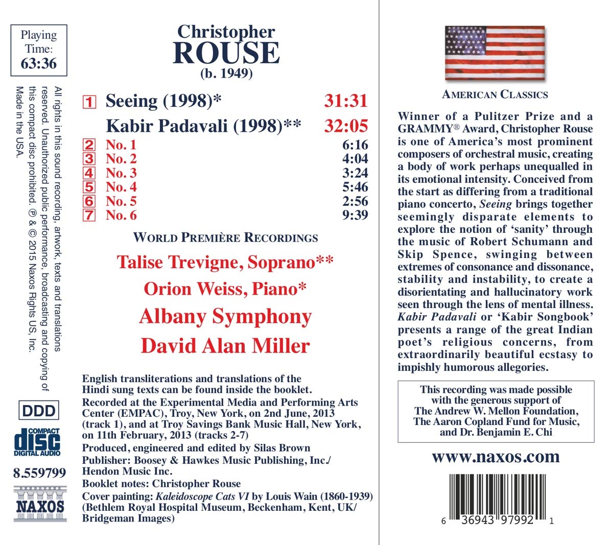 Rouse: Seeing & Kabir Padavali - Orion Weiss, Albany Symphony, David Alan Miller