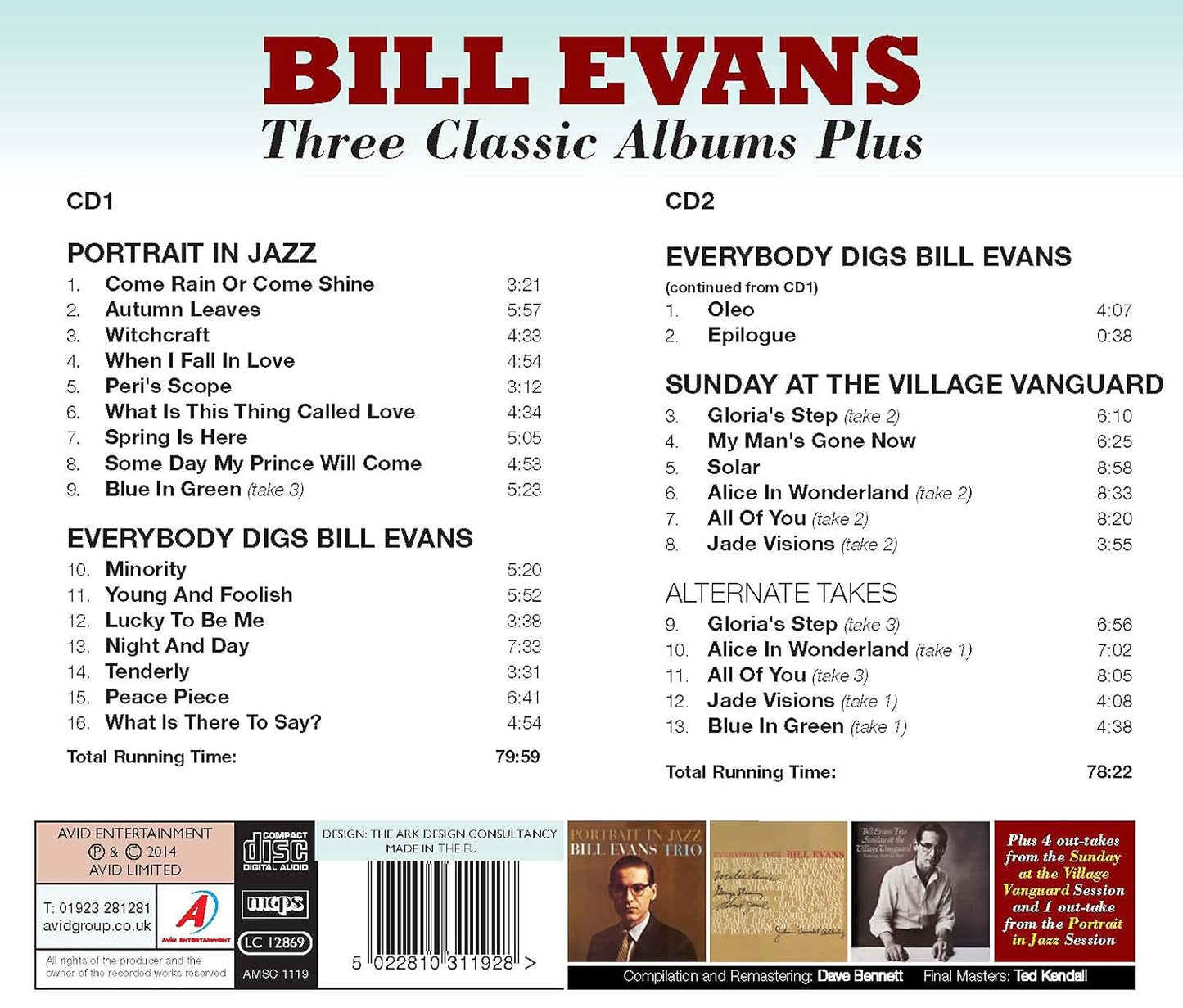 BILL EVANS - Three Classic Albums (2 CDS)