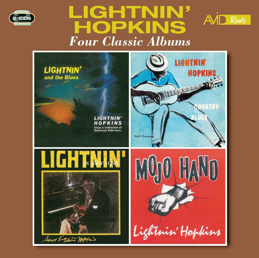 LIGHTNIN' HOPKINS: Four Classic Albums(LIGHTNIN’ AND THE BLUES / COUNTRY BLUES / LIGHTNIN’ IN NEW YORK / MOJO HAND)  (2 CDS)