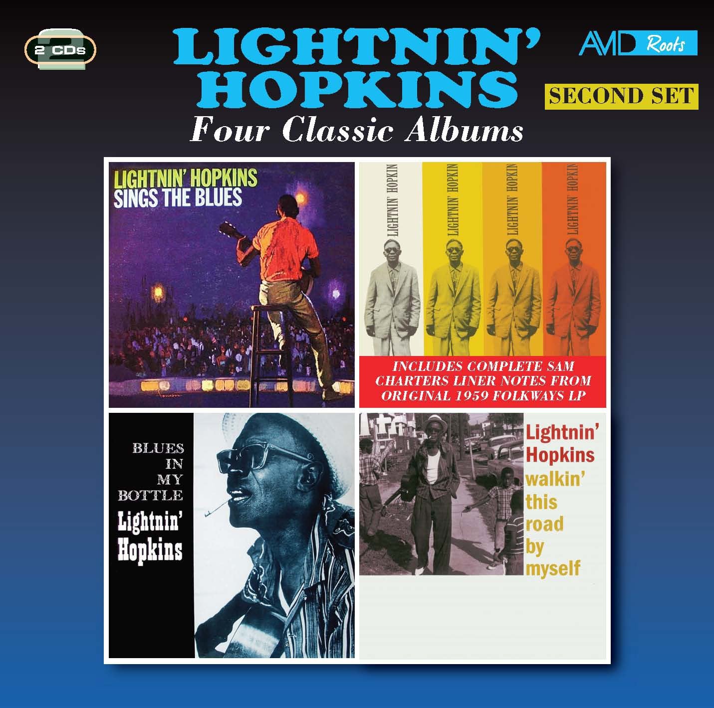 LIGHTNIN' HOPKINS: Four Classic Albums - Second Set (SINGS THE BLUES / LIGHTNIN’ HOPKINS / BLUES IN MY BOTTLE / WALKIN’ THIS ROAD BY MYSELF) (2CD)