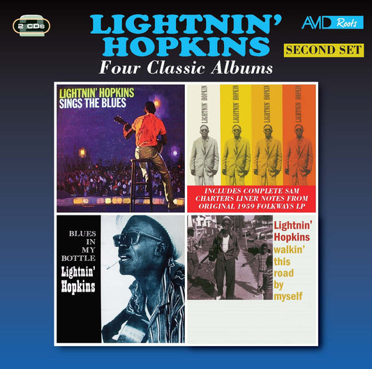 LIGHTNIN' HOPKINS: Four Classic Albums - Second Set (SINGS THE BLUES / LIGHTNIN’ HOPKINS / BLUES IN MY BOTTLE / WALKIN’ THIS ROAD BY MYSELF) (2CD)