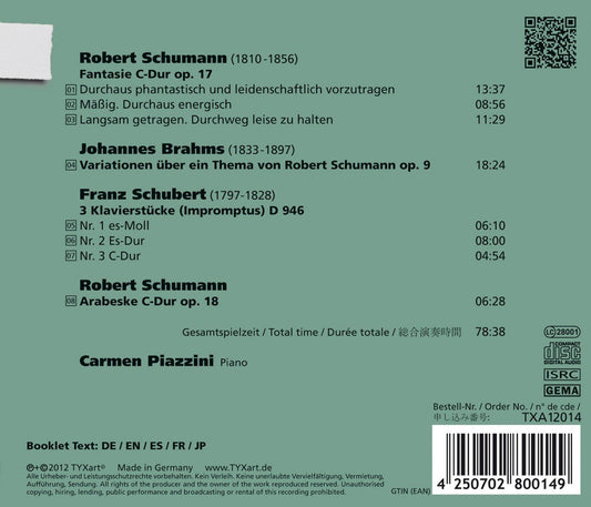 SCHUMANN/BRAHMS/SCHUBERT: ...für den, der heimlich lauschet - Carmen Piazzini