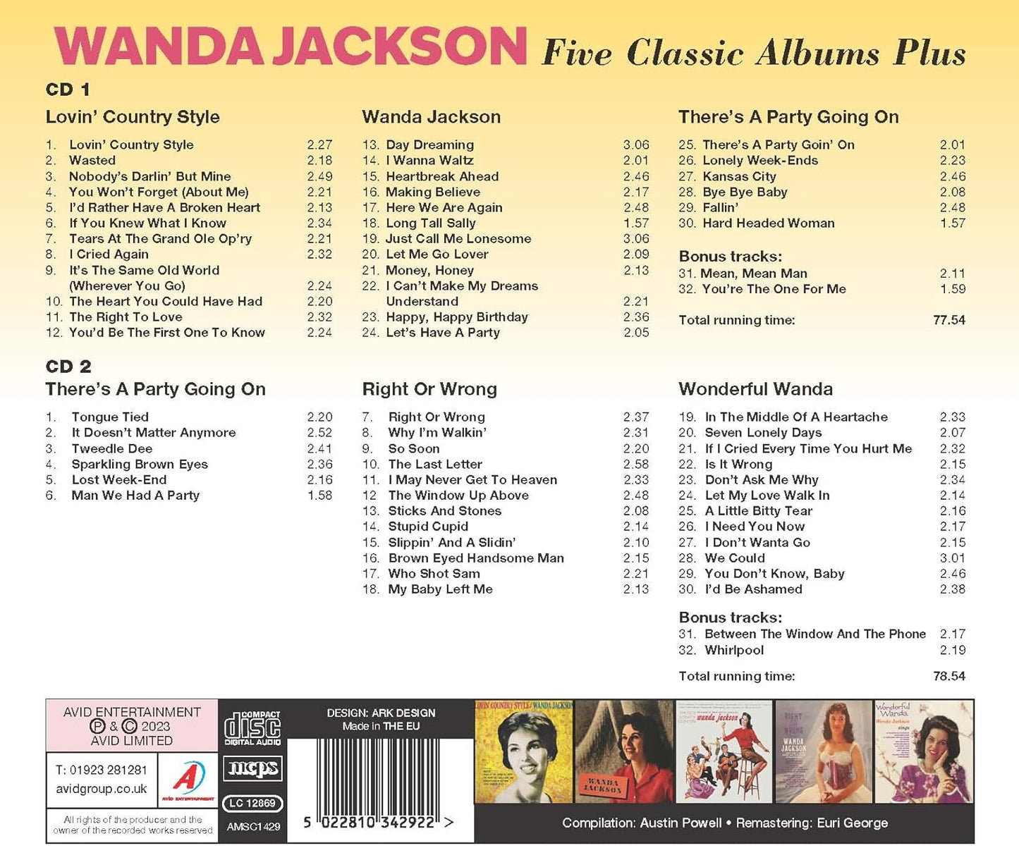 WANDA JACKSON - Five Classic Albums Plus (2 CDS)