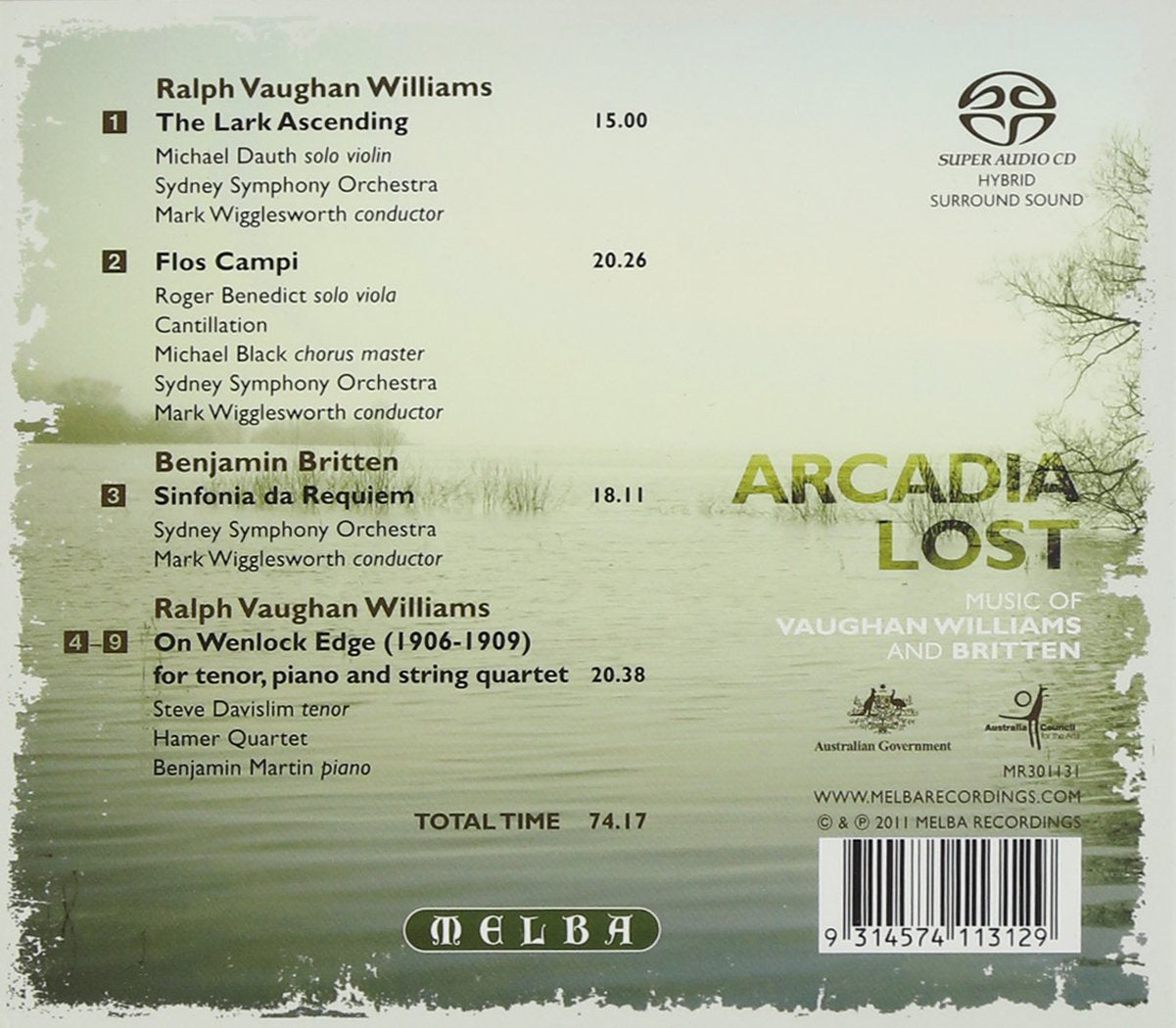 Arcadia Lost: Music of Vaughan Williams & Bridge - Sydney Symphony Orchestra, Mark Wigglesworth