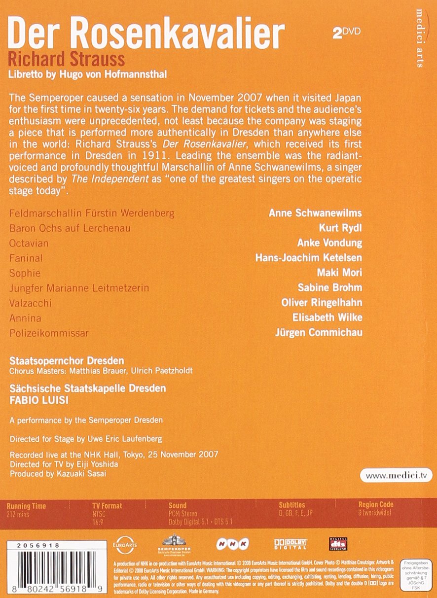 STRAUSS, R: Der Rosenkavalier - Dresden State Opera, Luisi (DVD)