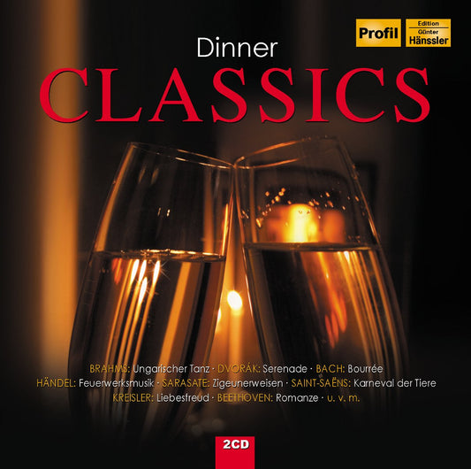Dinner Classics - (Mozart, Beethoven, Händel, Brahms, Haydn and more) - Segovia, Zukerman, Casadesus, Wand, Klemperer (2 CDs)