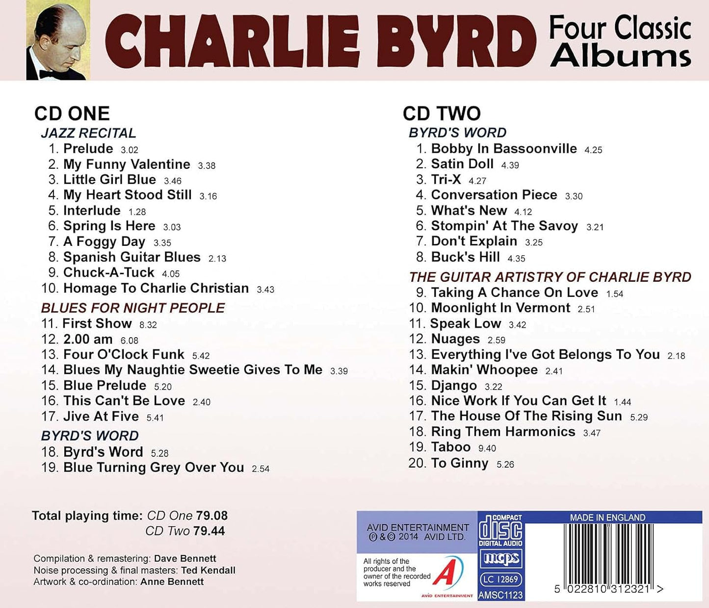 CHARLIE BYRD - Four Classic Albums (2 CDs)