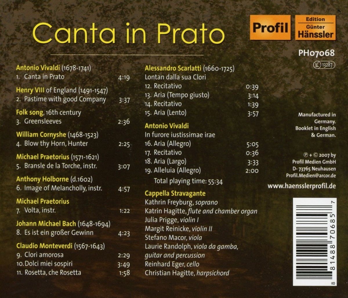 Canta in Prato (Vivaldi/Praetorius/Holborne/+) - Capella Stravagante