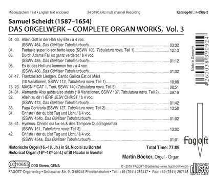 Scheidt: Complete Organ Works, Vol. 3 - Martin Böcker