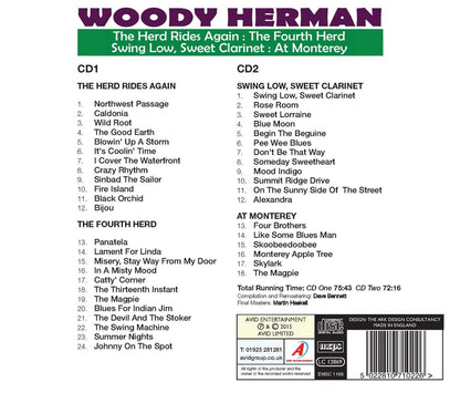 WOODY HERMAN - Four Classic Albums (The Herd Rides Again In Stereo / The Fourth Herd / Swing Low. Sweet Clarinet / At The Monterey Jazz Festival) (2 CDs)