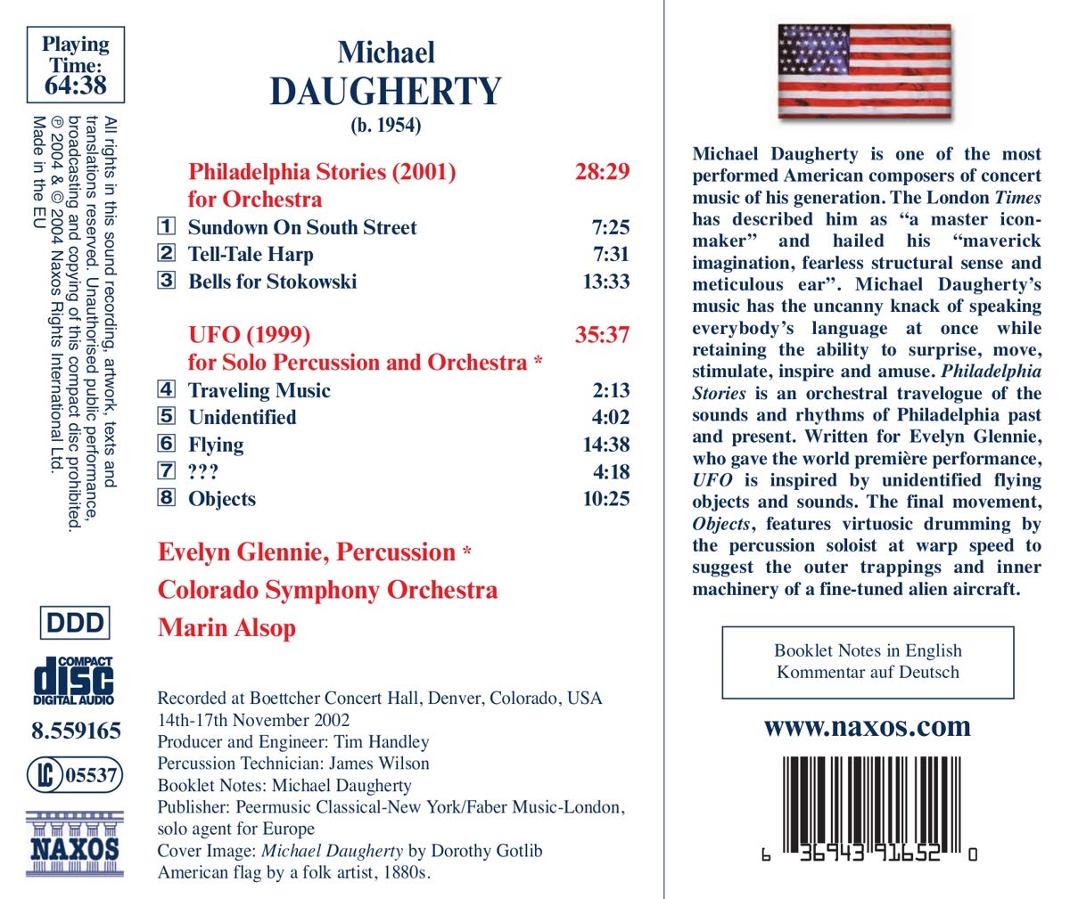 Daugherty: Philadelphia Stories & UFO - Evelyn Glennie, Colorado Symphony Orchestra, Marin Alsop