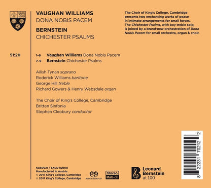 Bernstein: Chichester Psalms / Vaughan Williams: Dona Nobis Pacem - BRITTEN SINFONIA / STEPHEN CLEOBURY (HYBRID SACD)