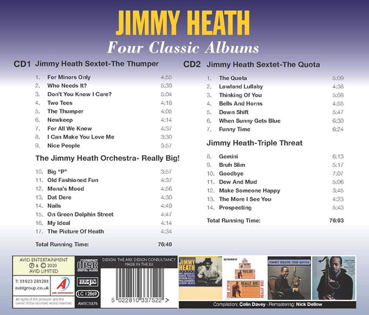 JIMMY HEATH - Four Classic Albums (The Thumper / Really Big! / The Quota / Triple Threat) (2CD)