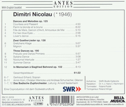 Nicolau: Works for Zuporchester - Badisches Zupforchester, Arnold Sesterheim