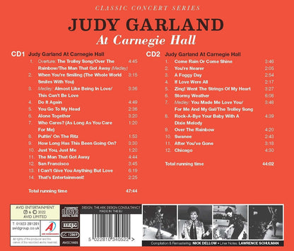 JUDY GARLAND - Classic Concert Series: Judy At Carnegie Hall - Judy In Person (2 CDs)