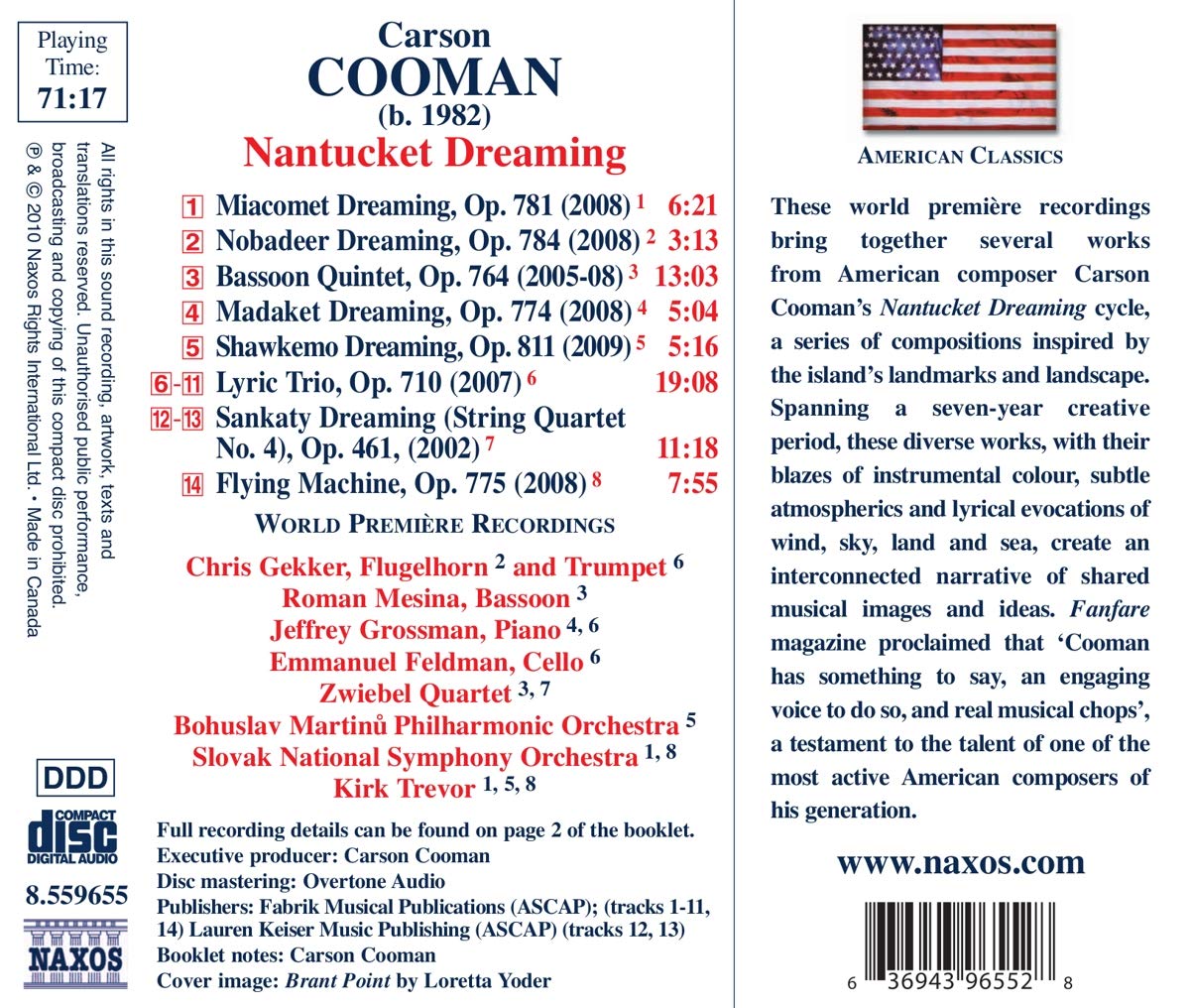 Cooman: Nantucket Dreaming - The Bohuslav Martinů Philharmonic, The Slovak National Symphony Orchestra, Kirk Trevor